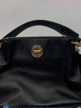 Cole HaanBlack Leather Top-Handle Bag and crossbody strap